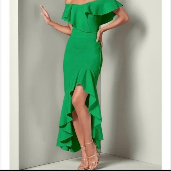 VENUS | Dresses | Venus Nwot Green Summer Wedding Special Occasion High Low  Dress Stretchy Medium | Poshmark